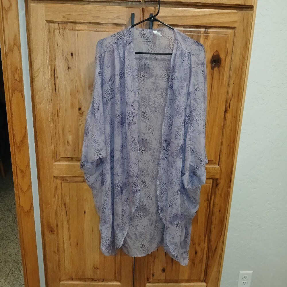 L. Love Lavender Sheer Kimono Cardigan – 1XL